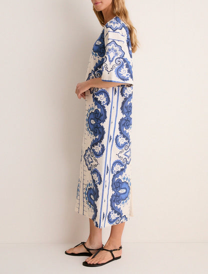 Ultramarine Medallion Printed Dress